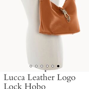NWOT Leather Logo Lock Hobo - Tan